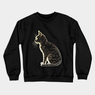 cat sitting in the darkness Crewneck Sweatshirt